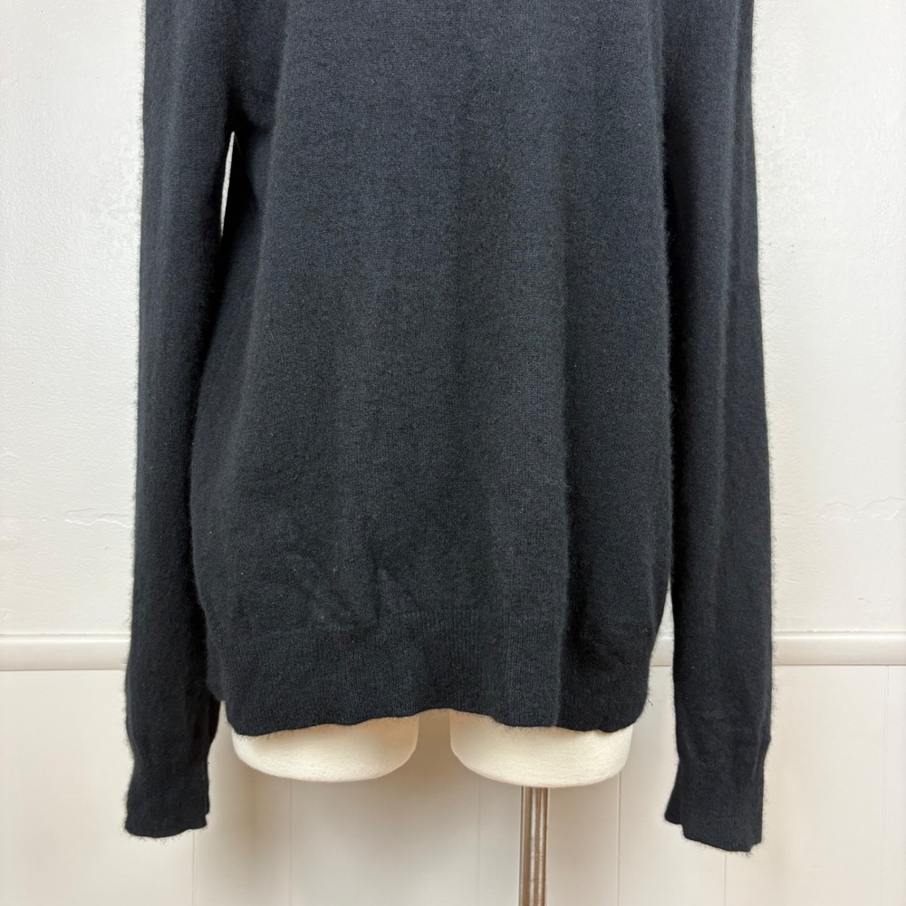 Quince Womens Cashmere Sweater Size L Black Long Sleeve Crewneck Classic Luxe - Picture 5 of 13